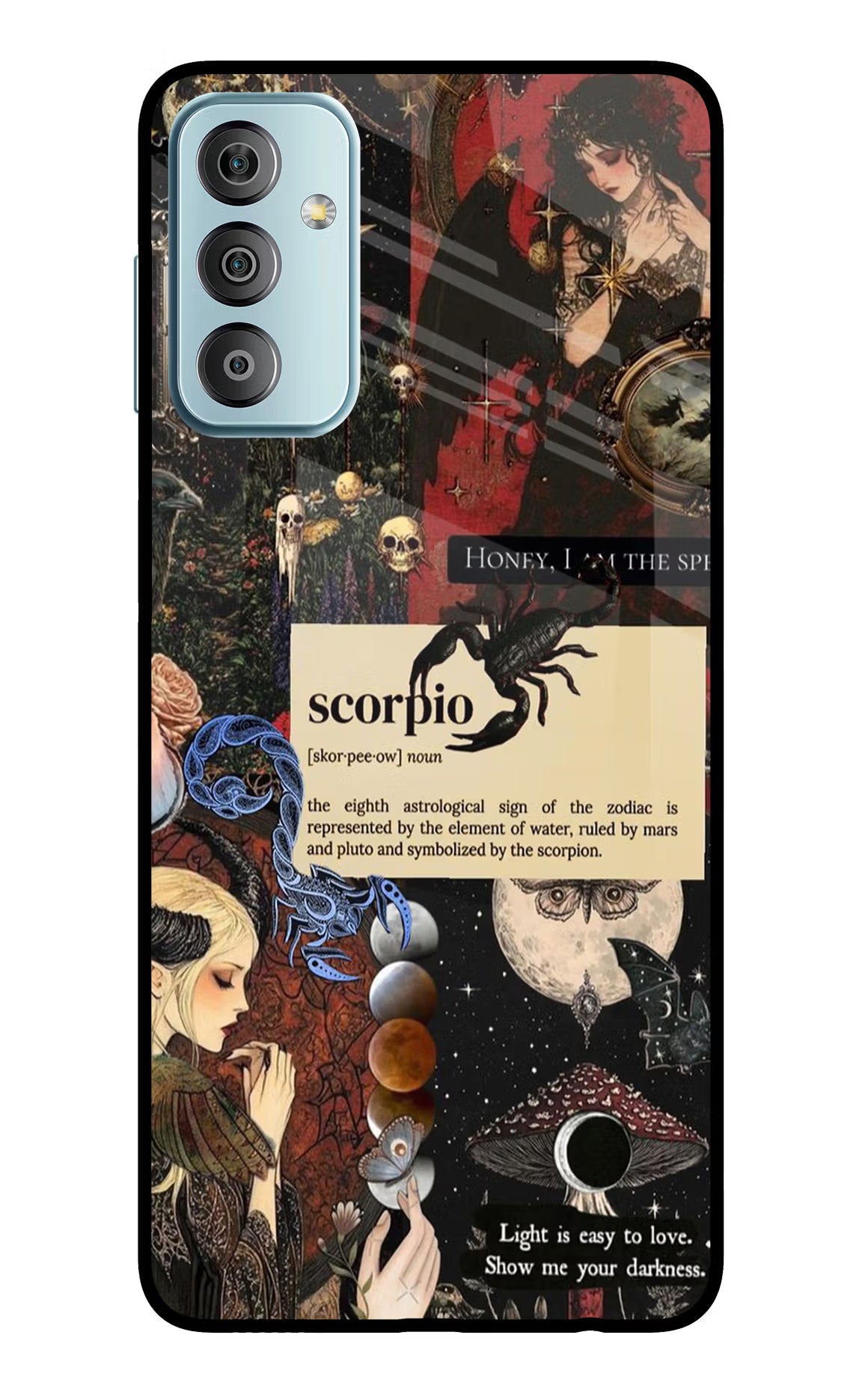 Scorpio Zodiac Samsung F23 5G Glass Case Back Cover by Casekaro