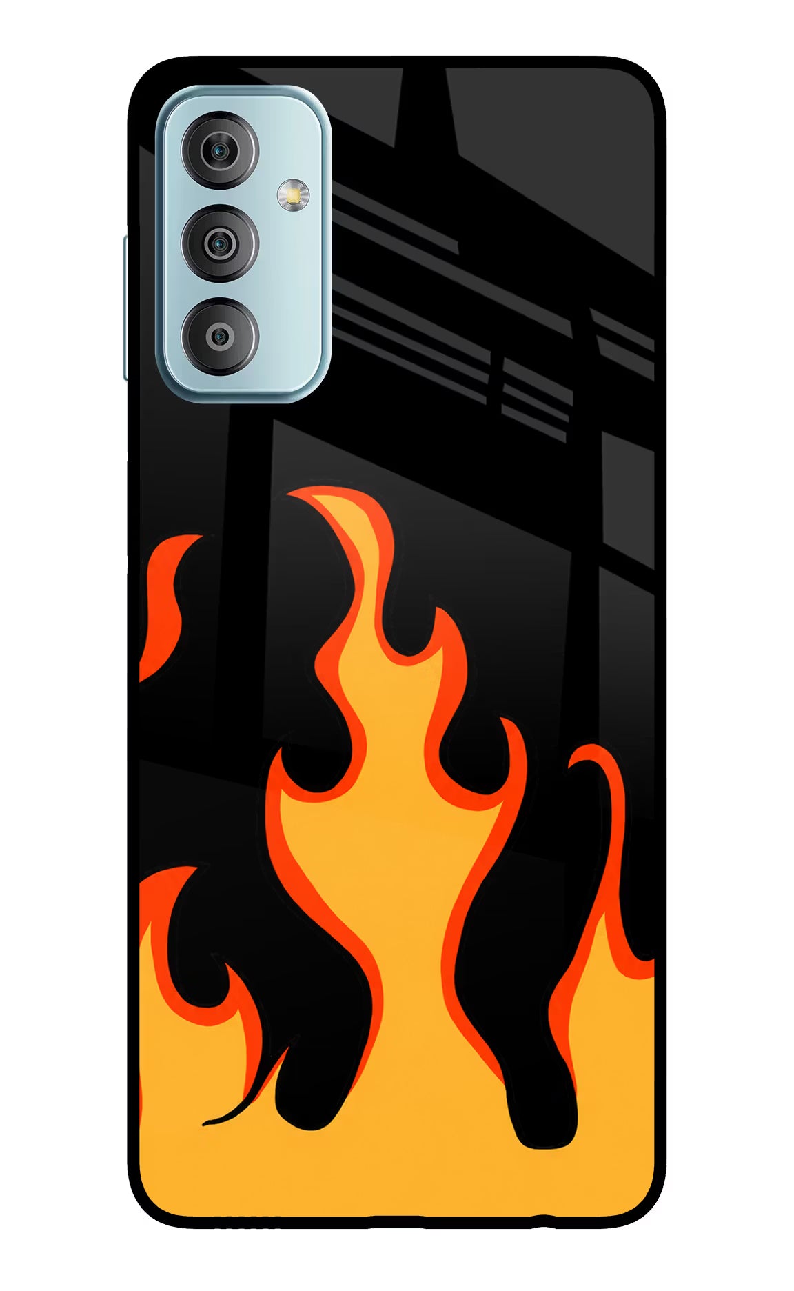 Fired Up – Black Samsung F23 5G Glass Case