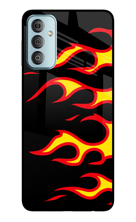 Side Sweep Flames Samsung F23 5G Glass Case