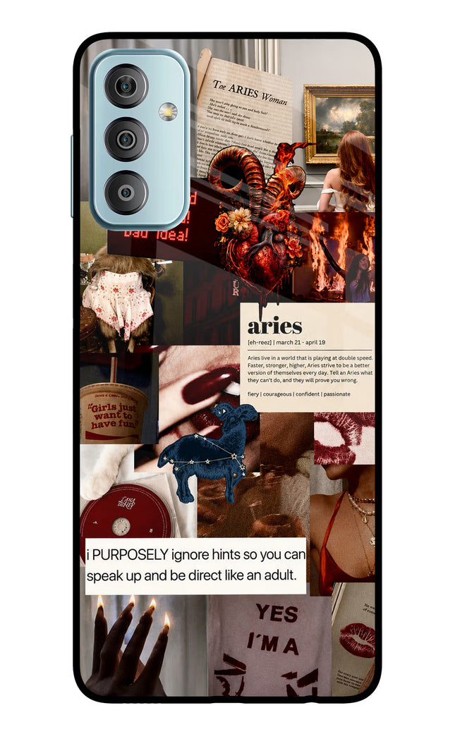 Zodiac Aries Samsung F23 5G Glass Case