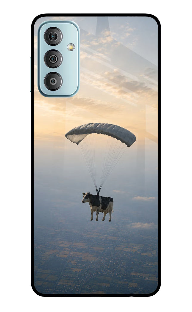 Skydiving Cow Samsung F23 5G Glass Case