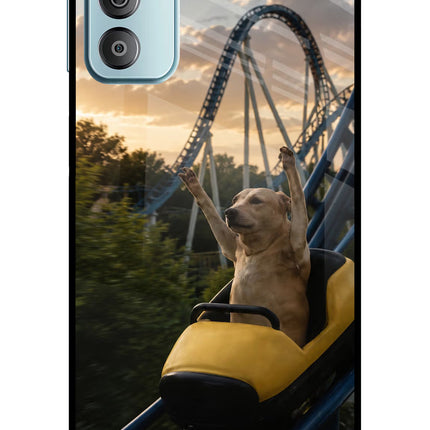 Rollercoaster Dog Samsung F23 5G Glass Case