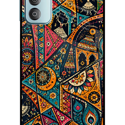 Folk Print Samsung F23 5G Glass Case
