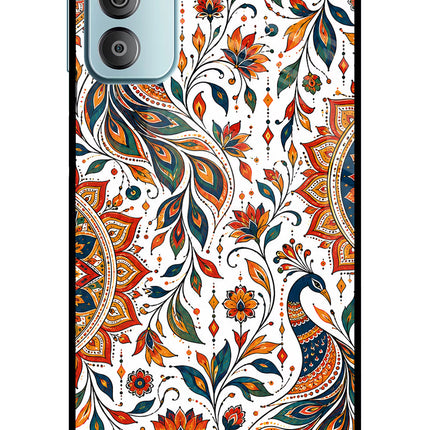 White Mayura Samsung F23 5G Glass Case