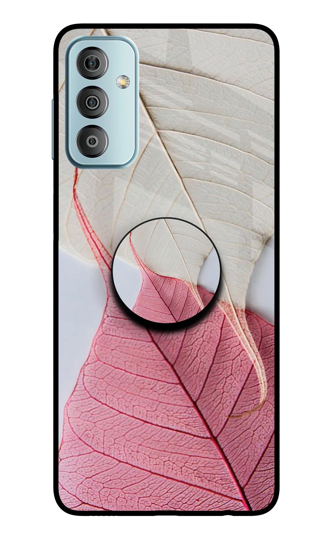 White Pink Leaf Samsung F23 5G Pop Case