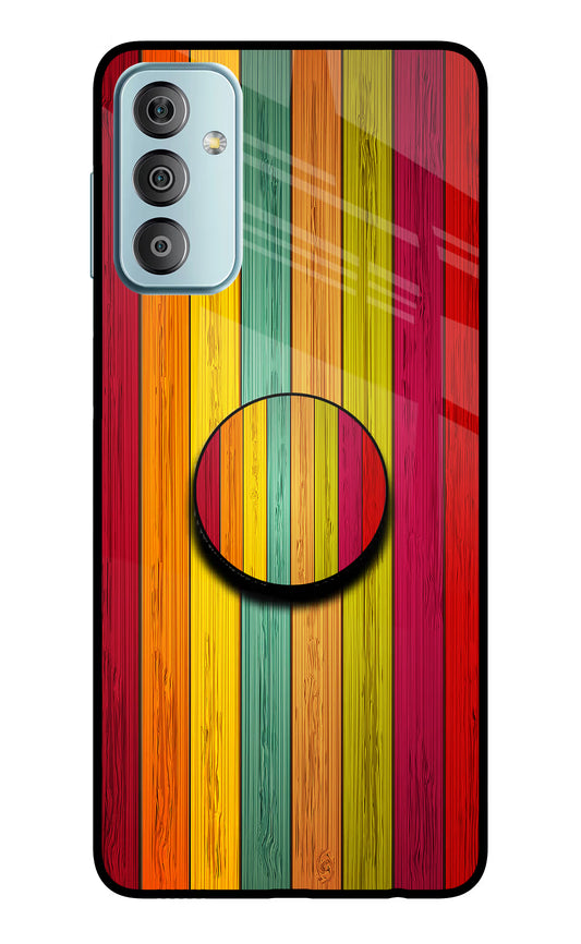 Multicolor Wooden Samsung F23 5G Glass Case
