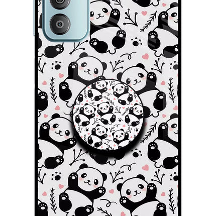 Cute Panda Samsung F23 5G Glass Case