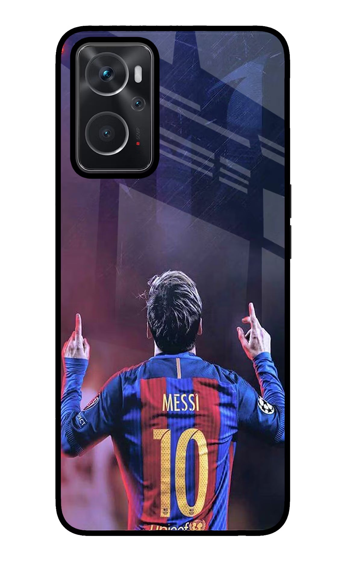 Messi Oppo K10 4G Glass Case Back Cover by Casekaro