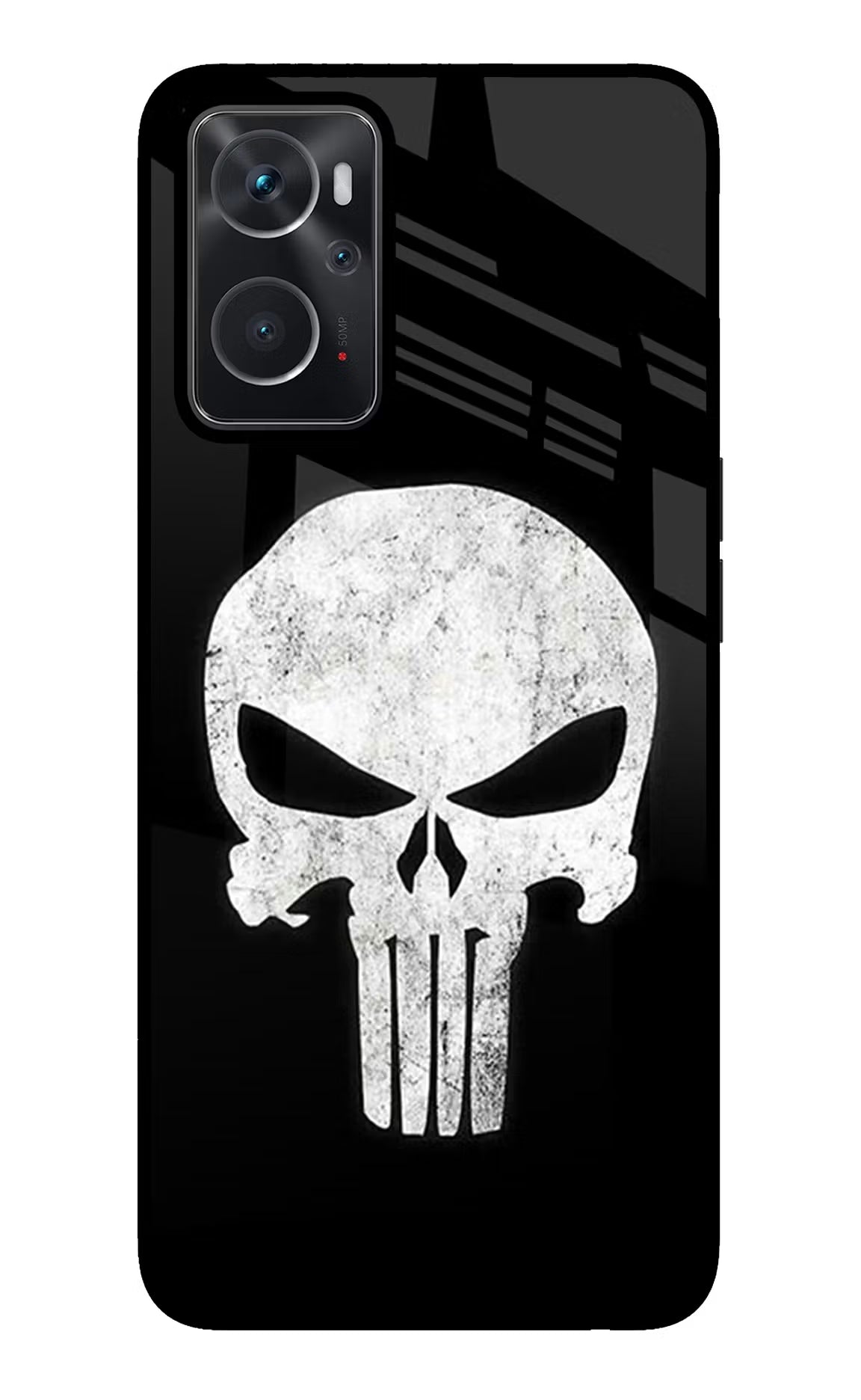 Punisher Skull Oppo K10 4G Glass Case Back Cover by Casekaro