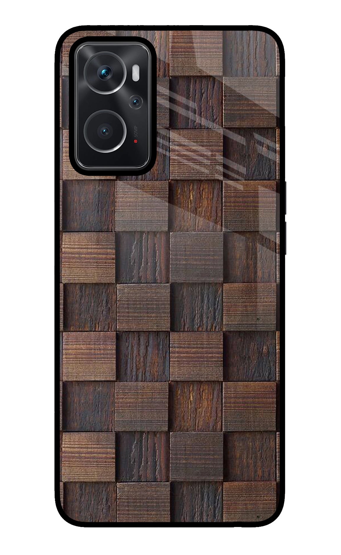 Wooden Cube Design Oppo K10 4G Back Cover