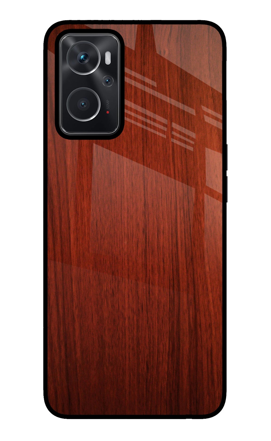 Wooden Plain Pattern Oppo K10 4G Glass Case