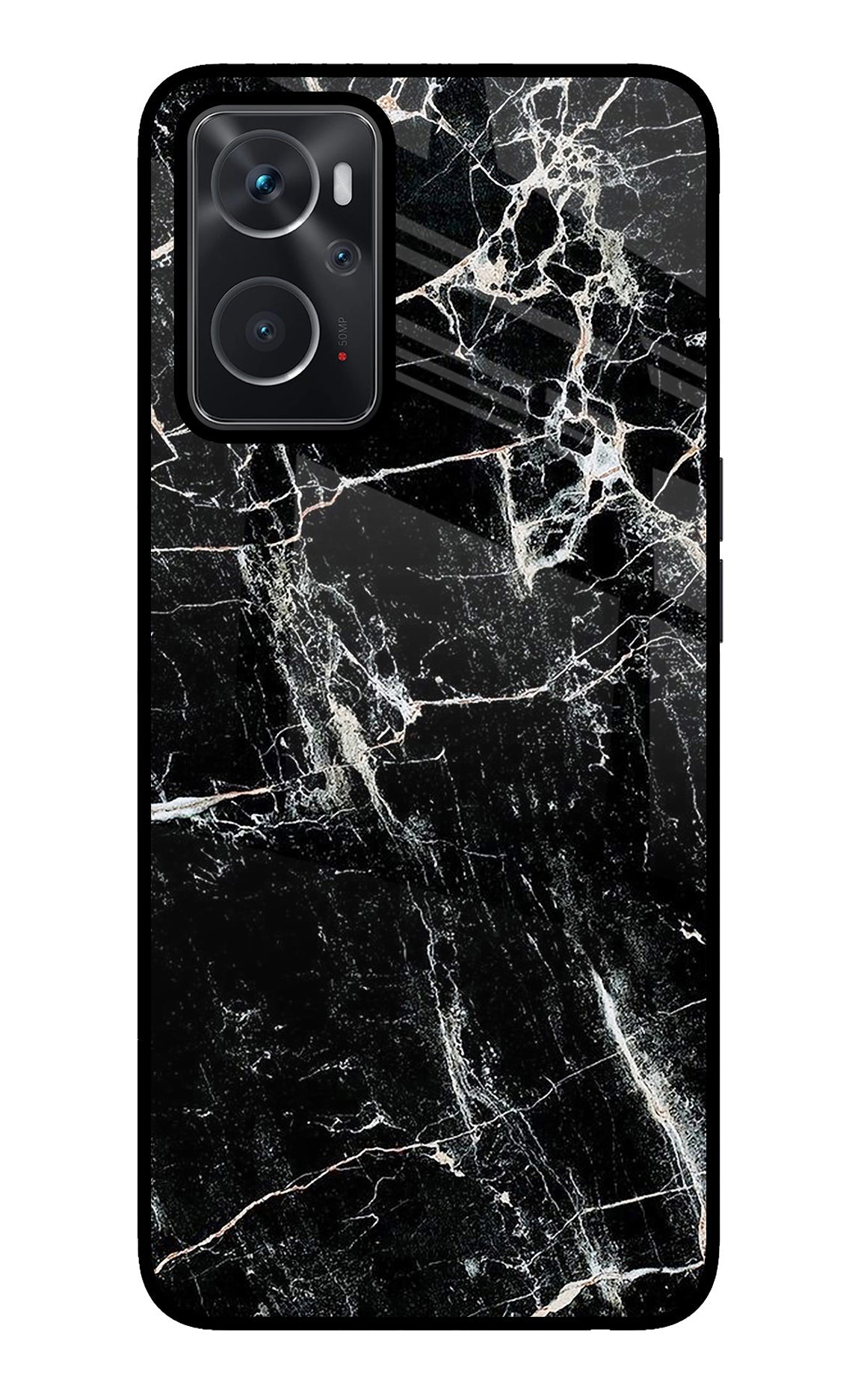 Black Marble Texture Oppo K10 4G Glass Case