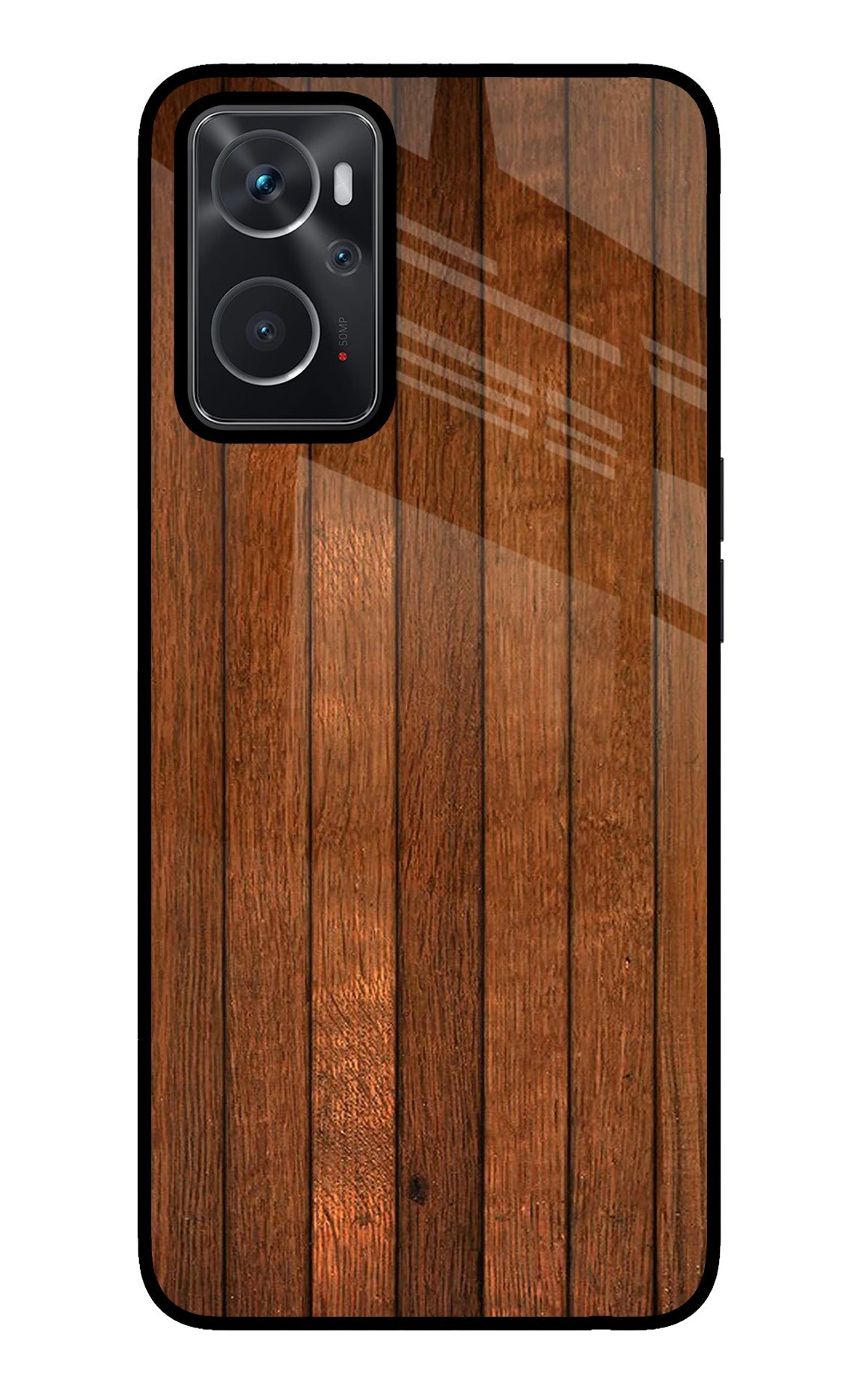 Wooden Artwork Bands Oppo K10 4G Glass Case