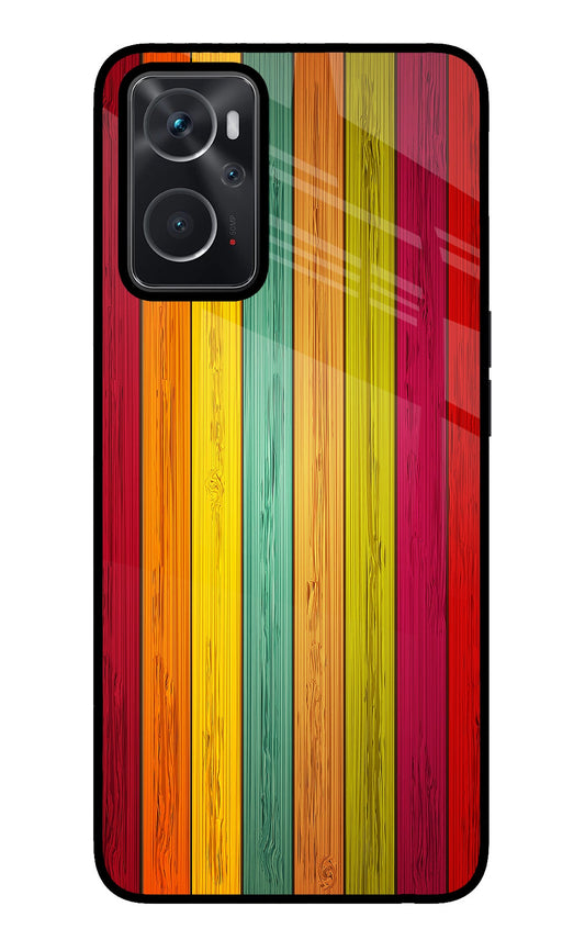 Multicolor Wooden Oppo K10 4G Glass Case