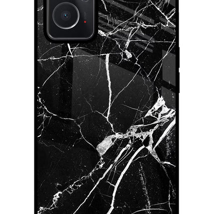 Black Marble Pattern Oppo K10 4G Glass Case
