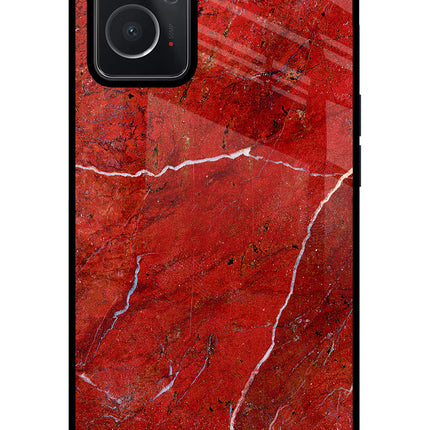 Red Marble Design Oppo K10 4G Glass Case
