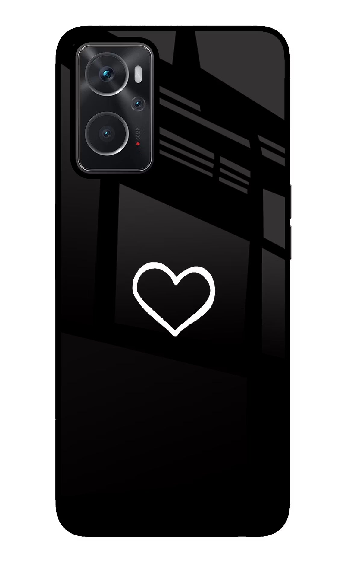 Heart Oppo K10 4G Glass Case Back Cover by Casekaro