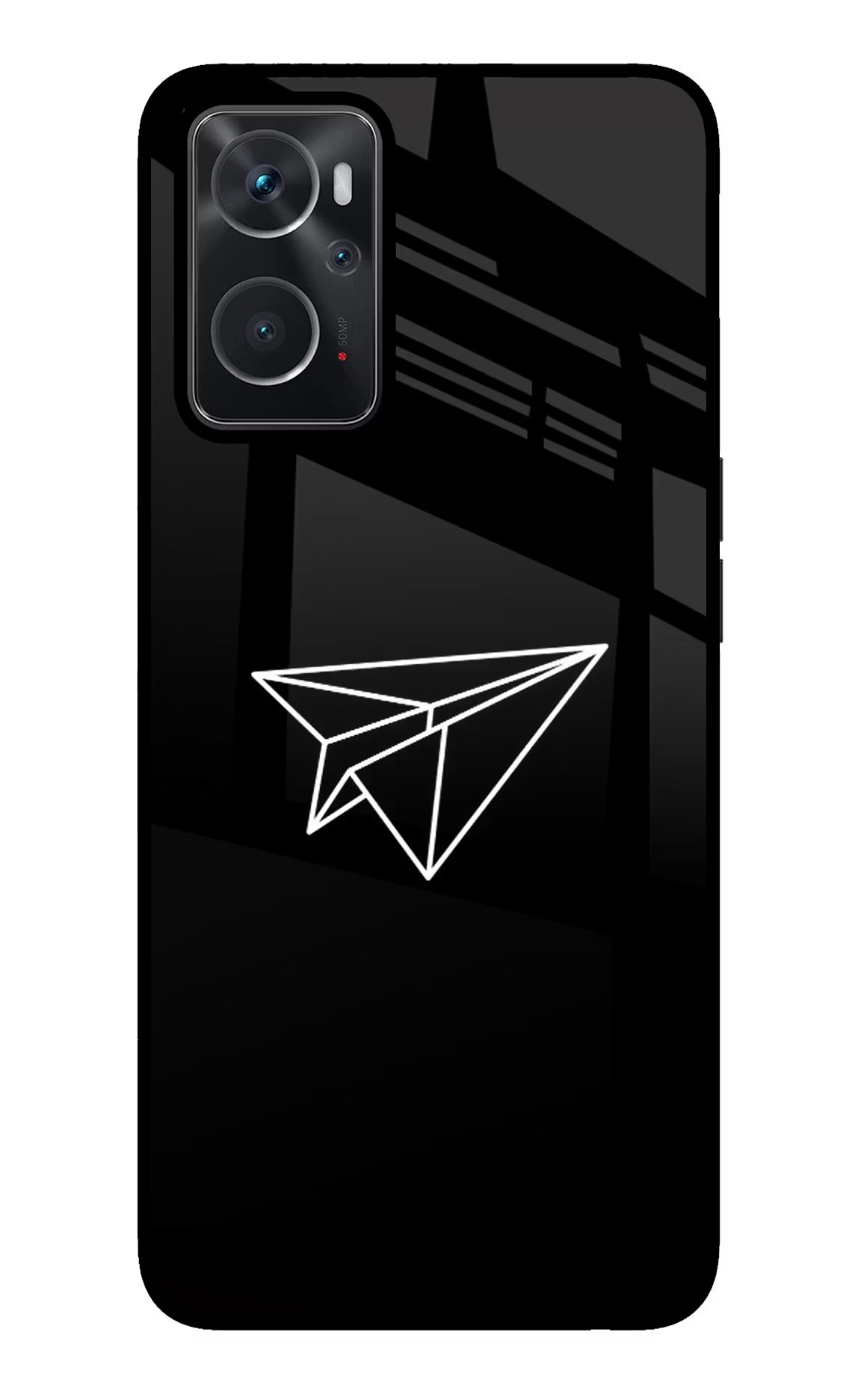 Paper Plane White Oppo K10 4G Glass Case Back Cover by Casekaro