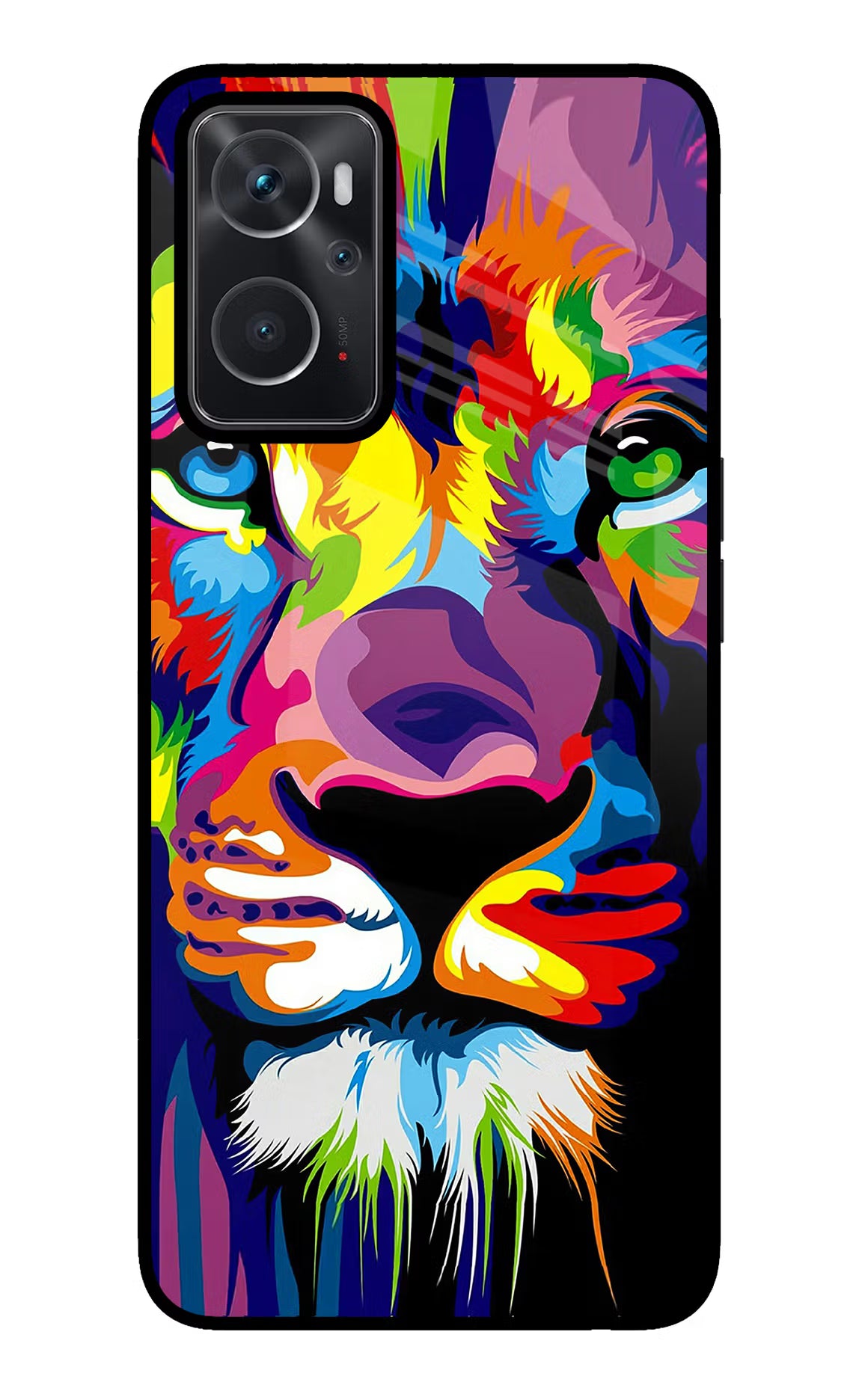 Lion Oppo K10 4G Glass Case Back Cover by Casekaro