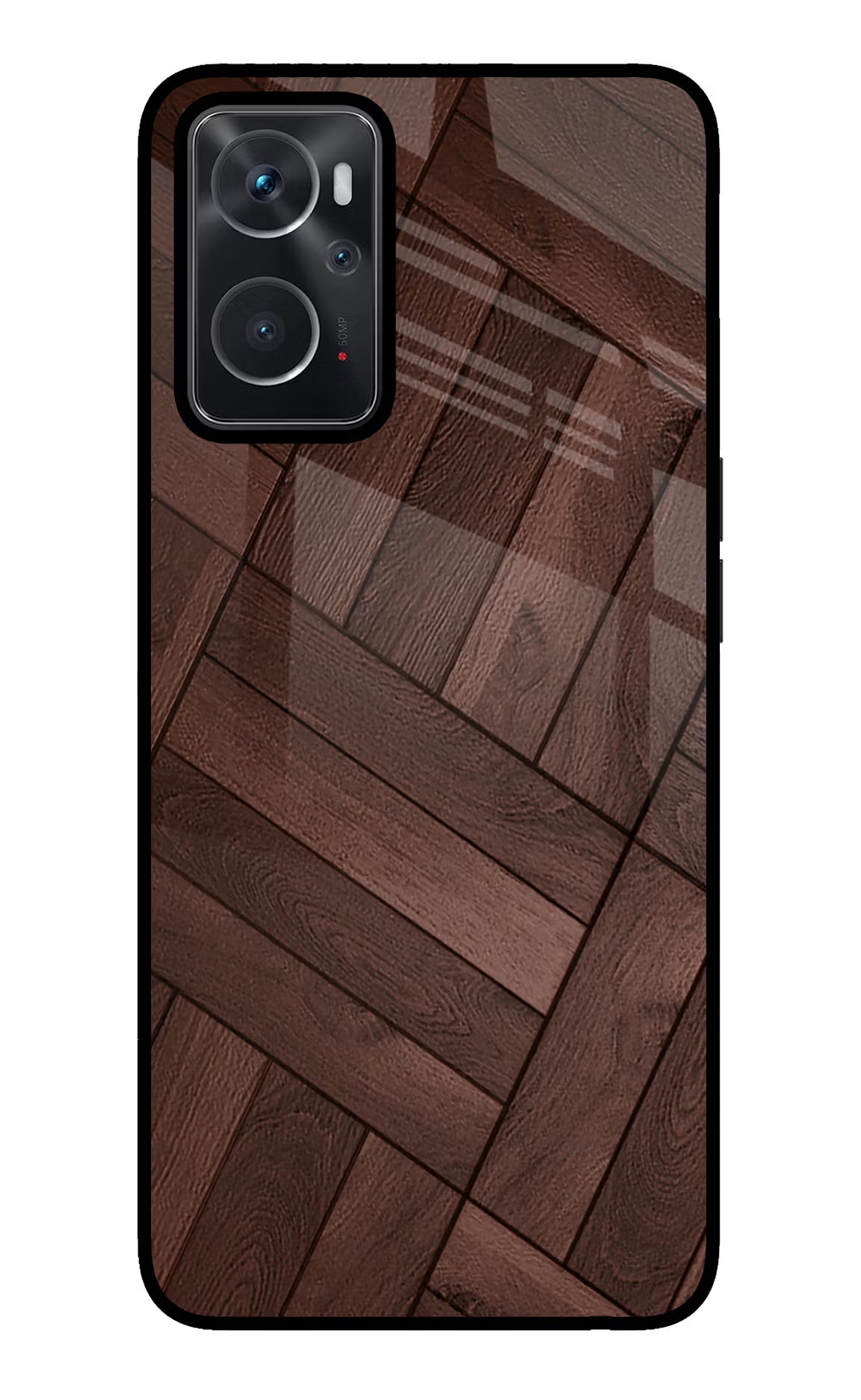 Wooden Texture Design Oppo K10 4G Glass Case Back Cover by Casekaro