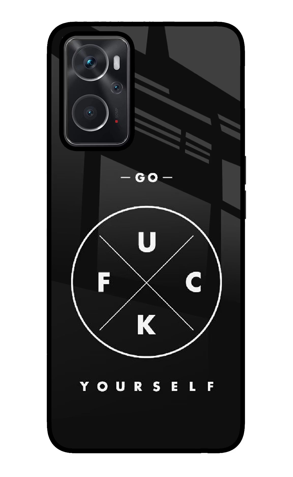 Go Fuck Yourself Oppo K10 4G Glass Case Back Cover by Casekaro