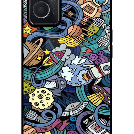 Space Abstract Oppo K10 4G Glass Case