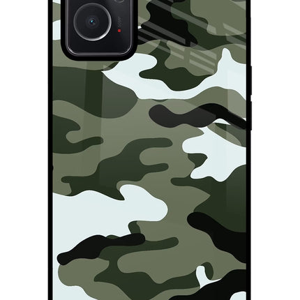 Camouflage Oppo K10 4G Glass Case Back Cover by Casekaro