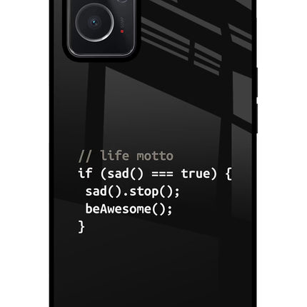 Life Motto Code Oppo K10 4G Glass Case