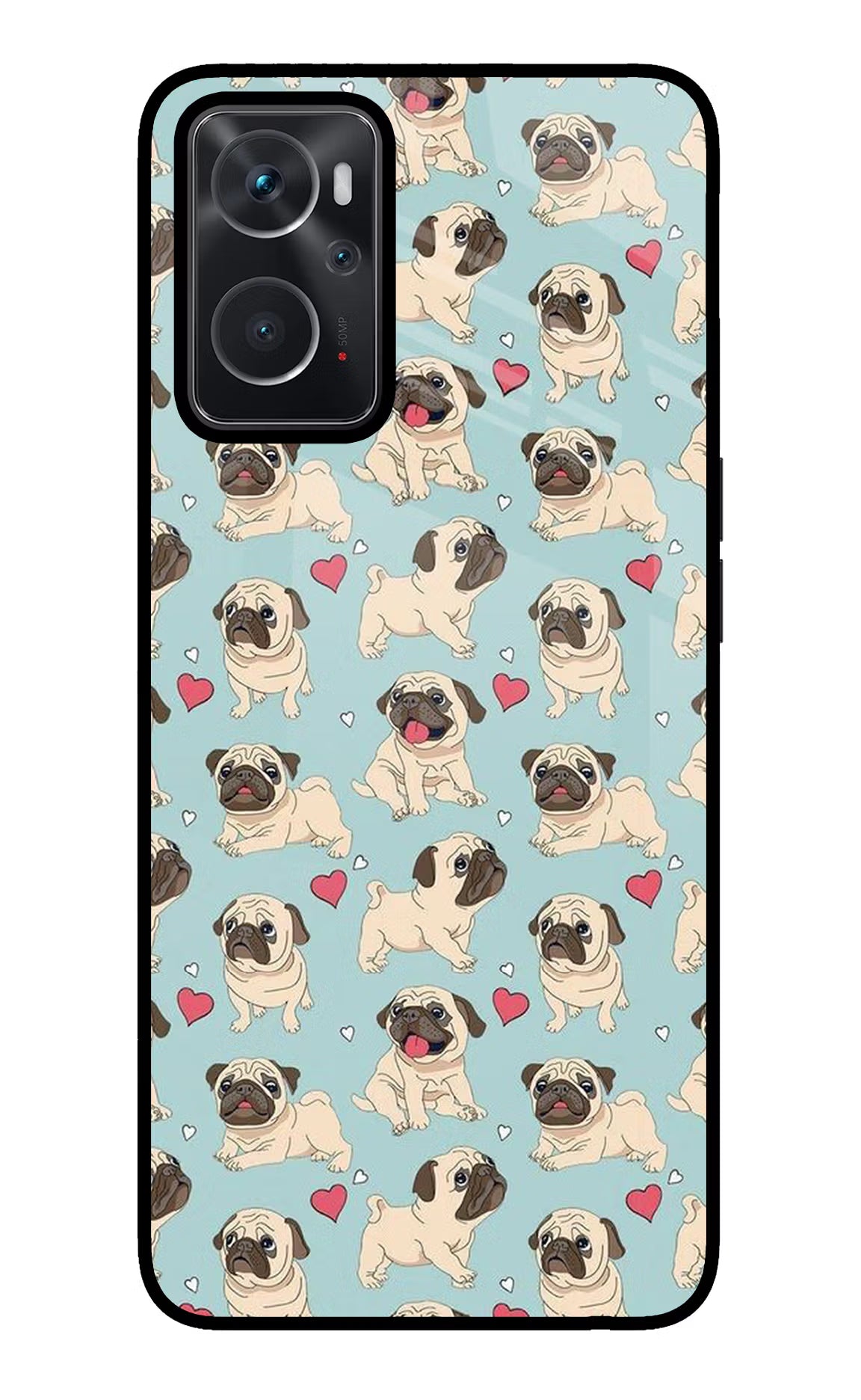 Pug Dog Oppo K10 4G Glass Case Back Cover by Casekaro