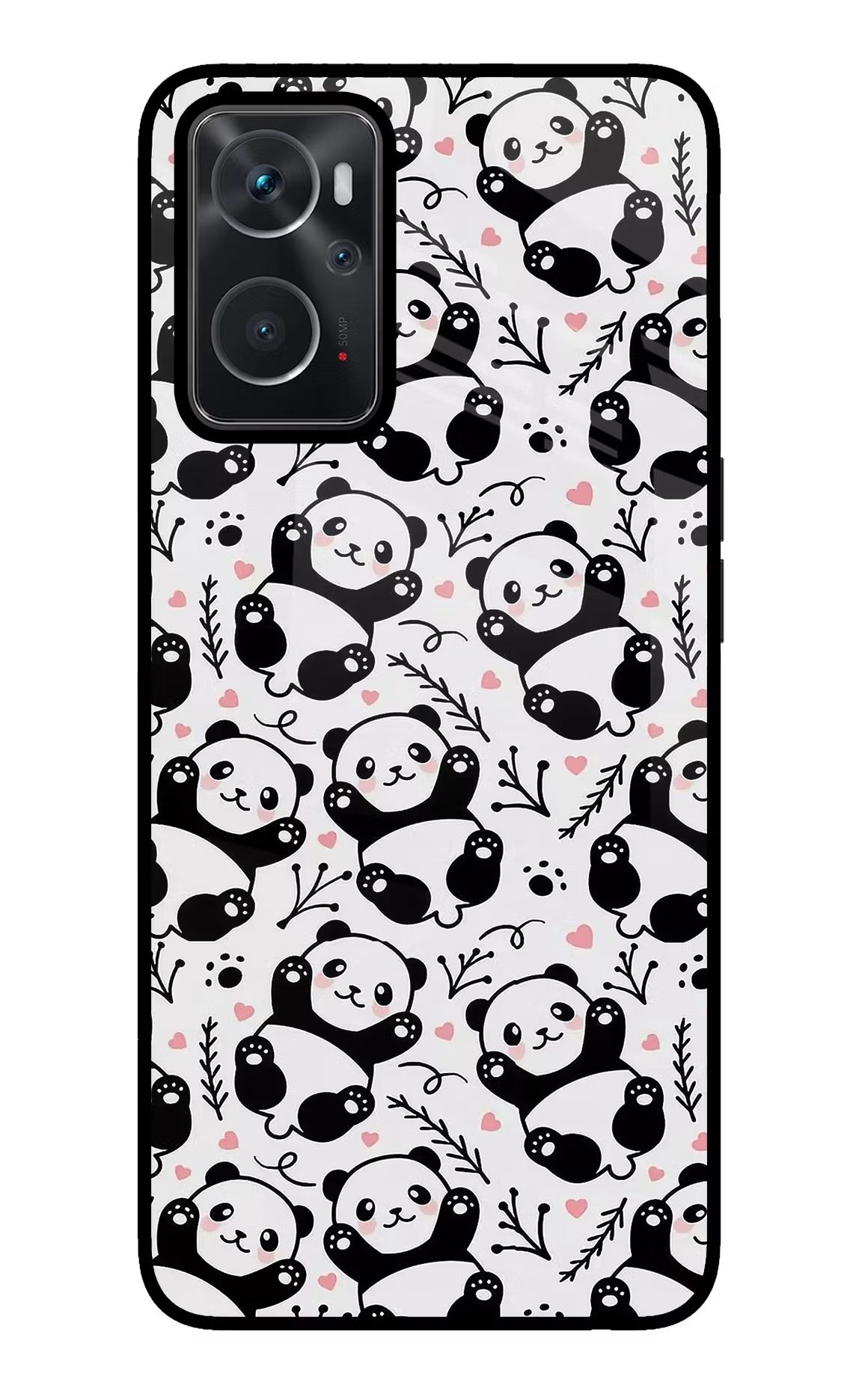Cute Panda Oppo K10 4G Glass Case Back Cover by Casekaro