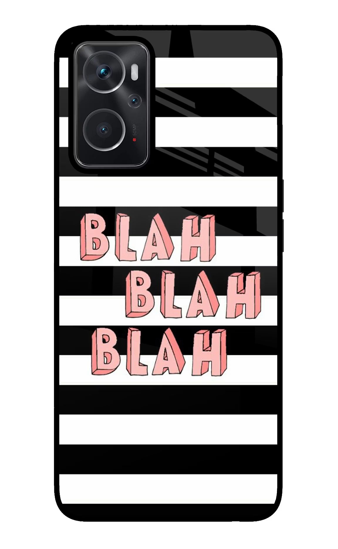 Blah Blah Blah Oppo K10 4G Glass Case Back Cover by Casekaro