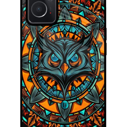 Angry Owl Art Oppo K10 4G Glass Case Back Cover by Casekaro