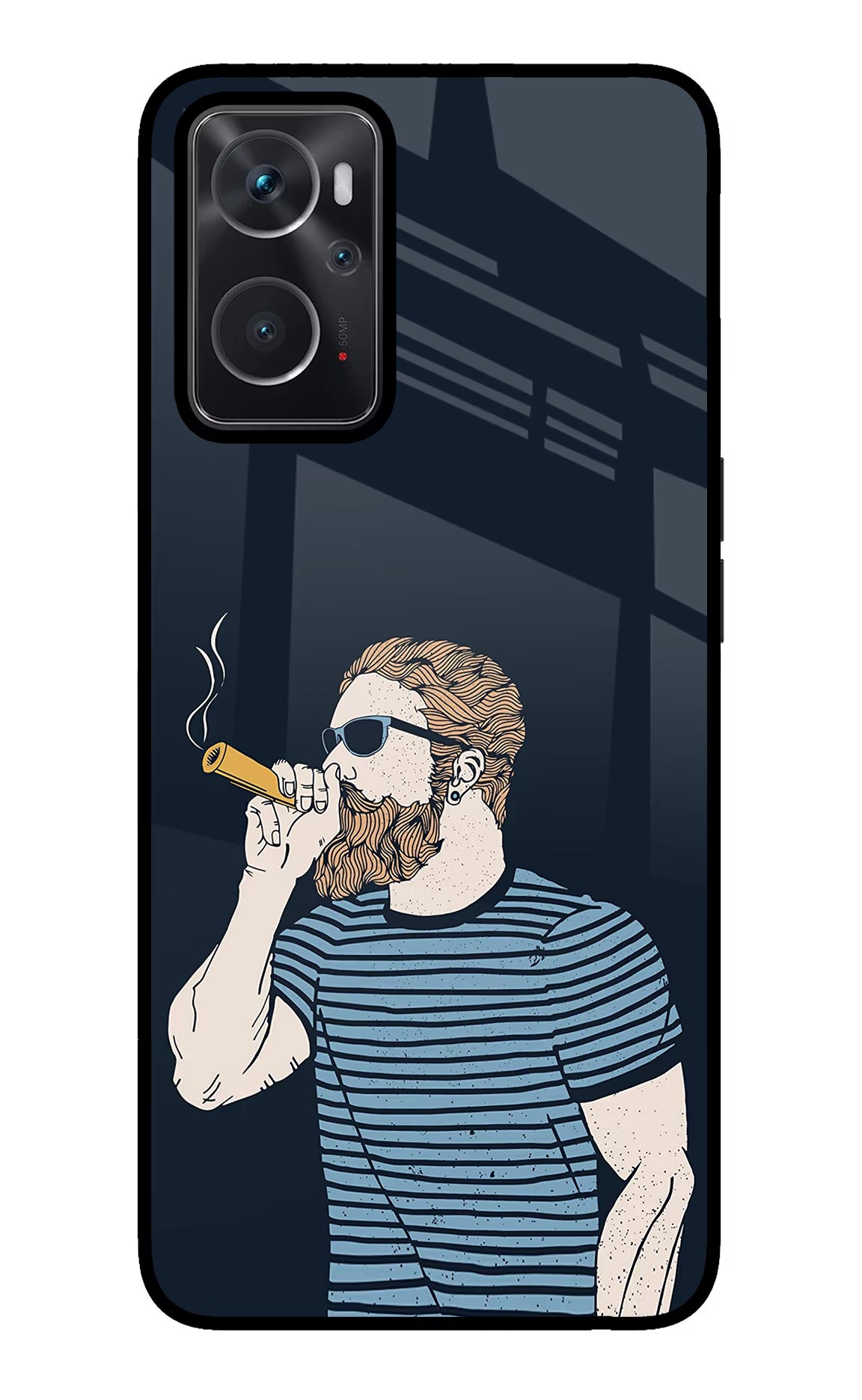 Smoking Oppo K10 4G Glass Case Back Cover by Casekaro