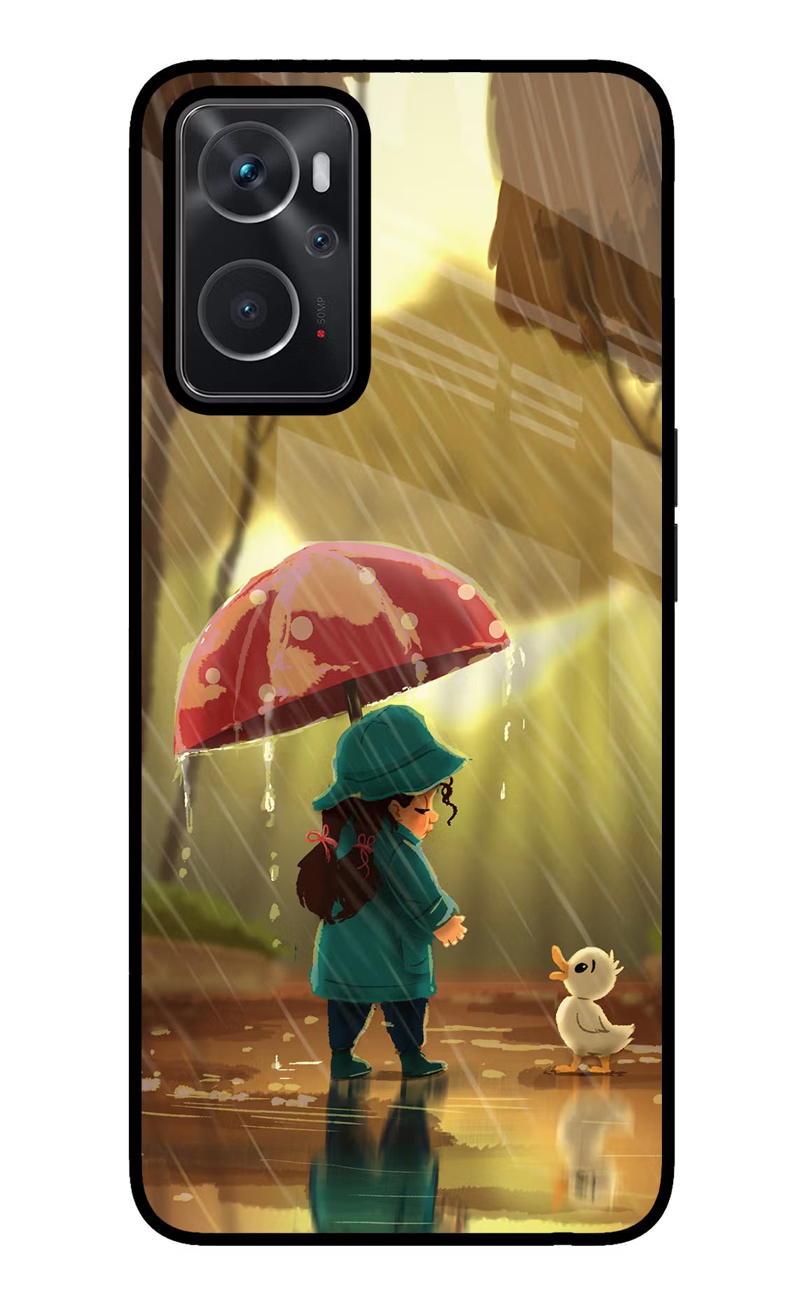 Rainy Day Oppo K10 4G Glass Case Back Cover by Casekaro