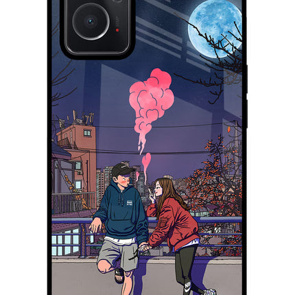 Chilling Couple Oppo K10 4G Glass Case Back Cover by Casekaro