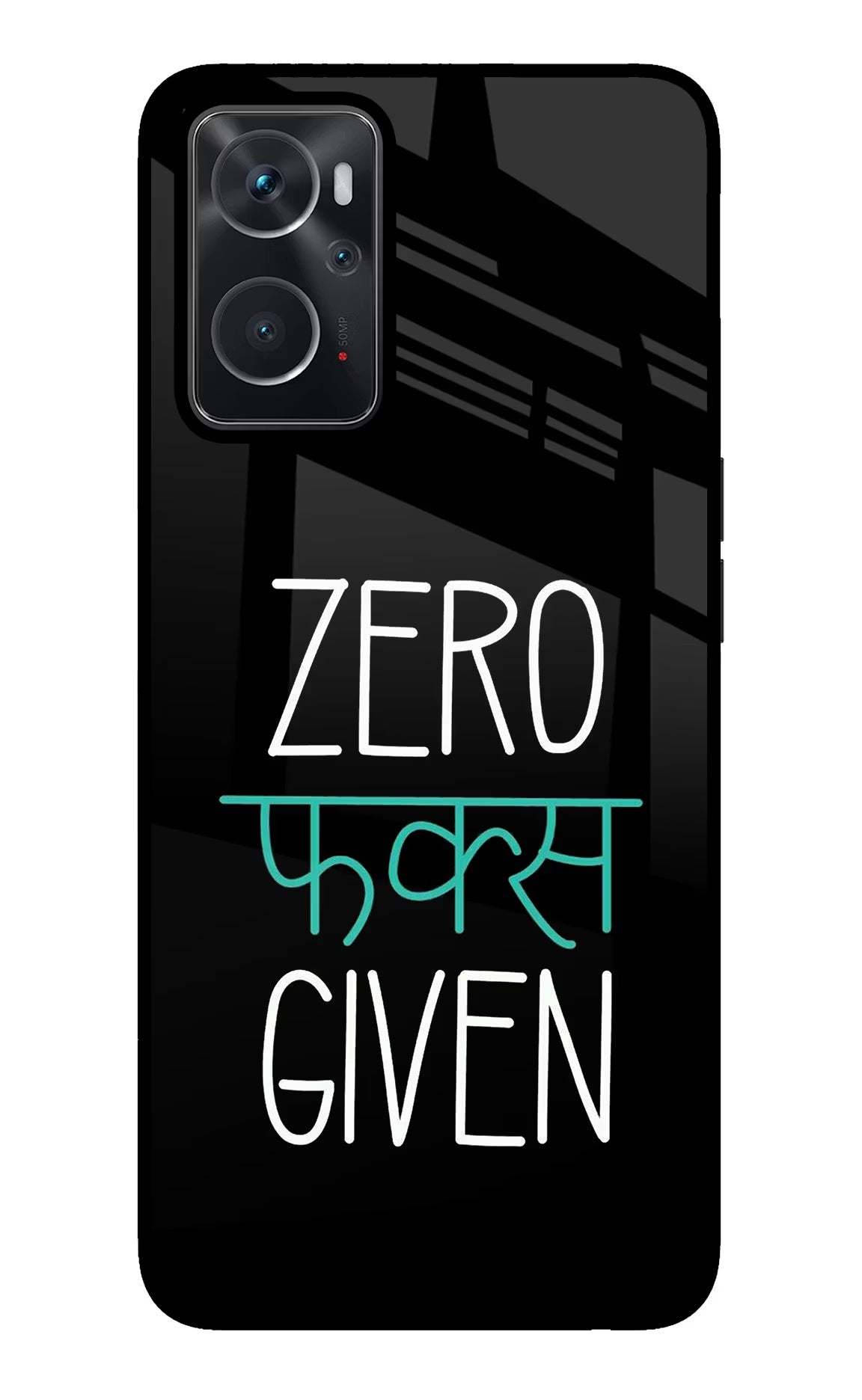 Zero Fucks Given Oppo K10 4G Glass Case Back Cover by Casekaro