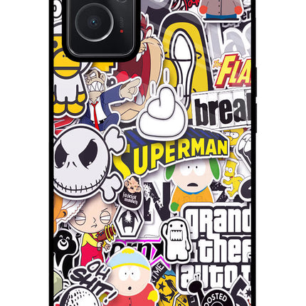 Sticker Bomb Oppo K10 4G Glass Case