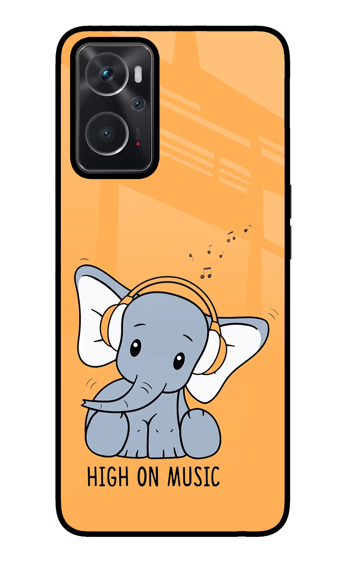High On Music Oppo K10 4G Glass Case Back Cover by Casekaro