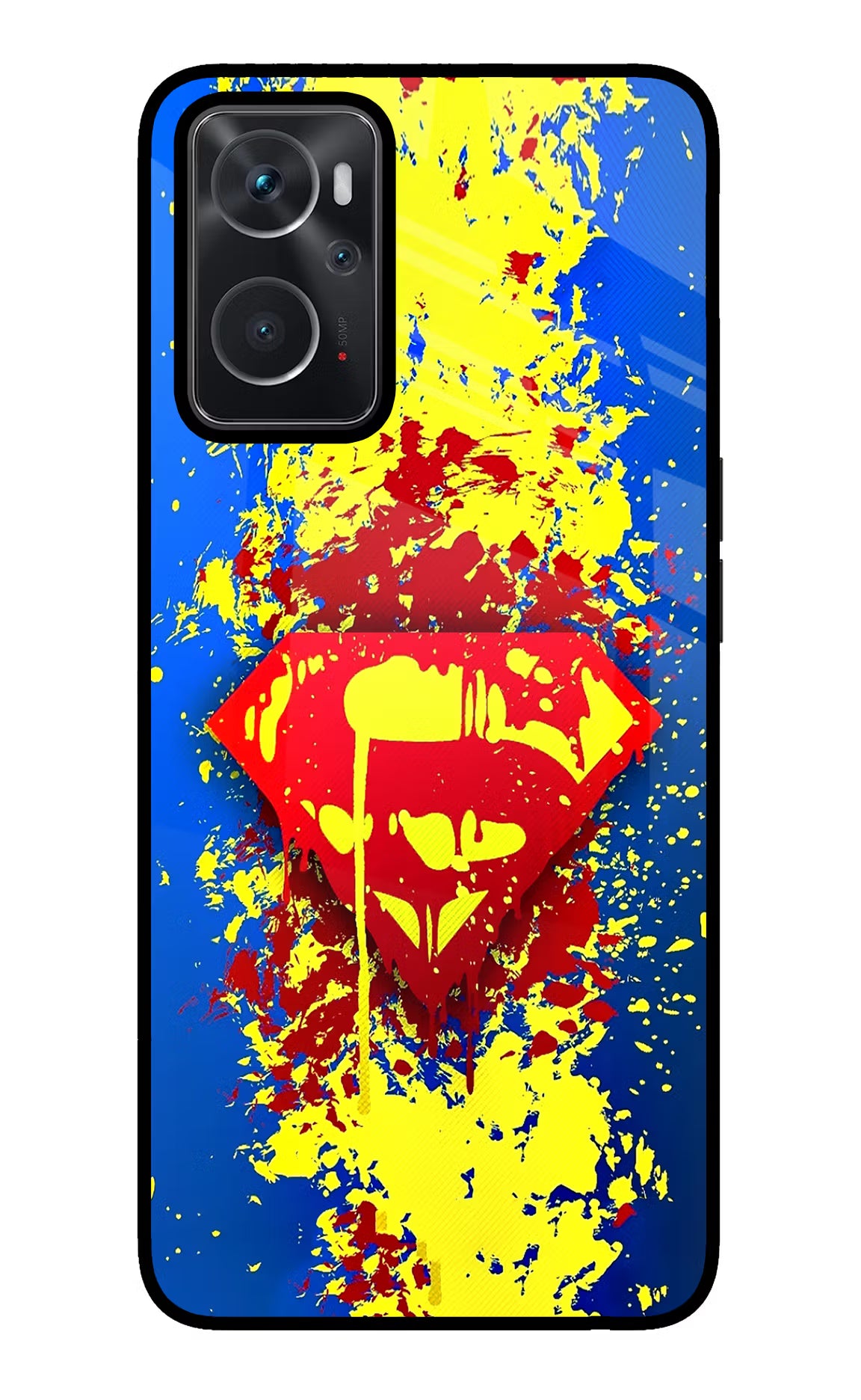 Superman logo Oppo K10 4G Glass Case Back Cover by Casekaro
