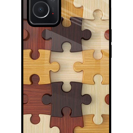 Wooden Puzzle Oppo K10 4G Glass Case