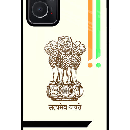Satyamev Jayate Brown Logo Oppo K10 4G Glass Case Back Cover by Casekaro