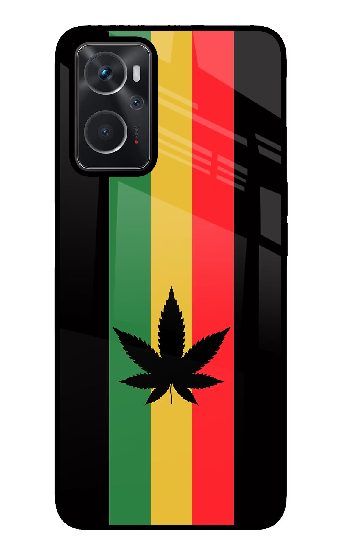 Weed Flag Oppo K10 4G Glass Case Back Cover by Casekaro