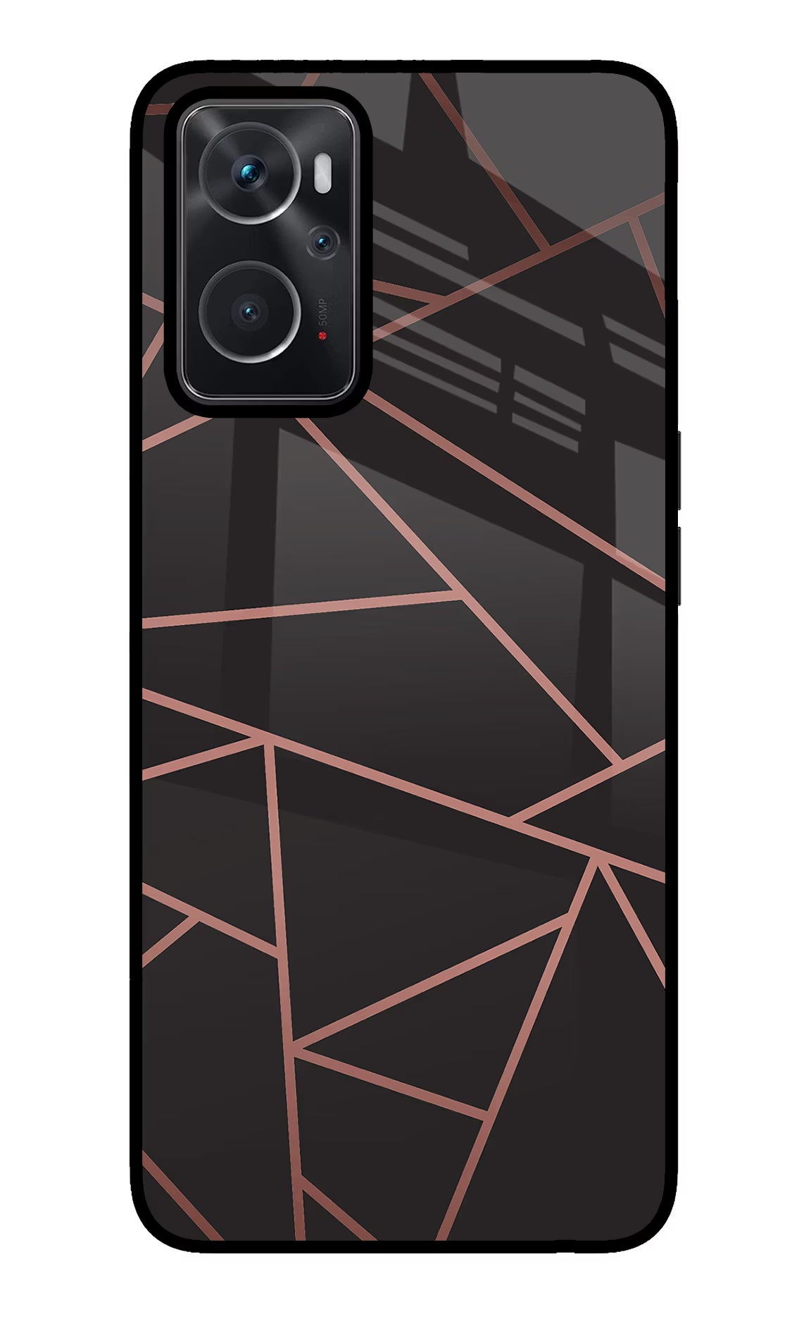 Geometric Pattern Oppo K10 4G Glass Case Back Cover by Casekaro