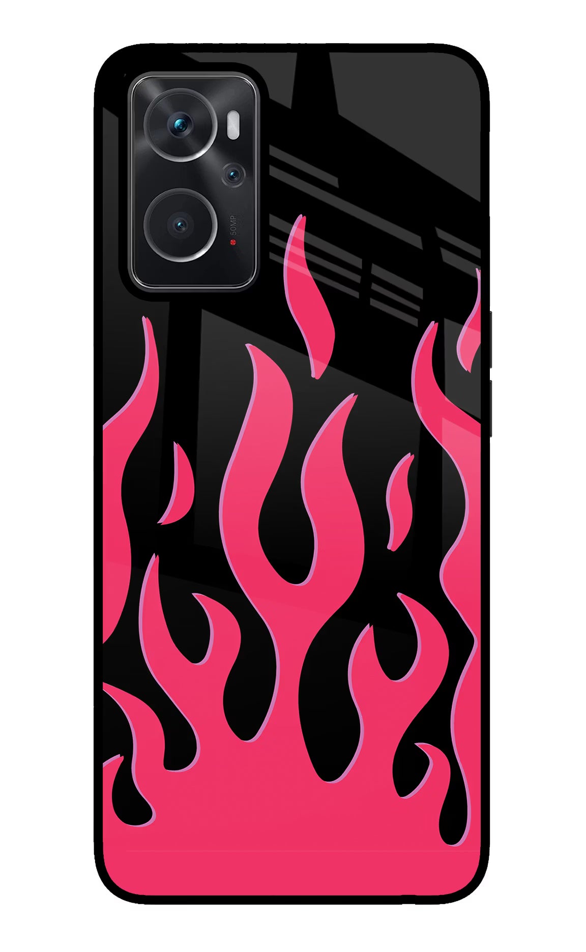 Fire Flames Oppo K10 4G Glass Case Back Cover by Casekaro