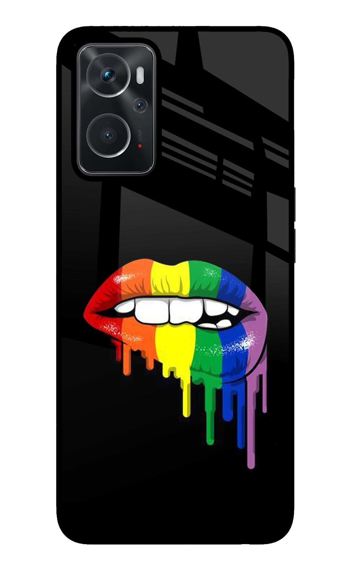 Lips Biting Oppo K10 4G Glass Case