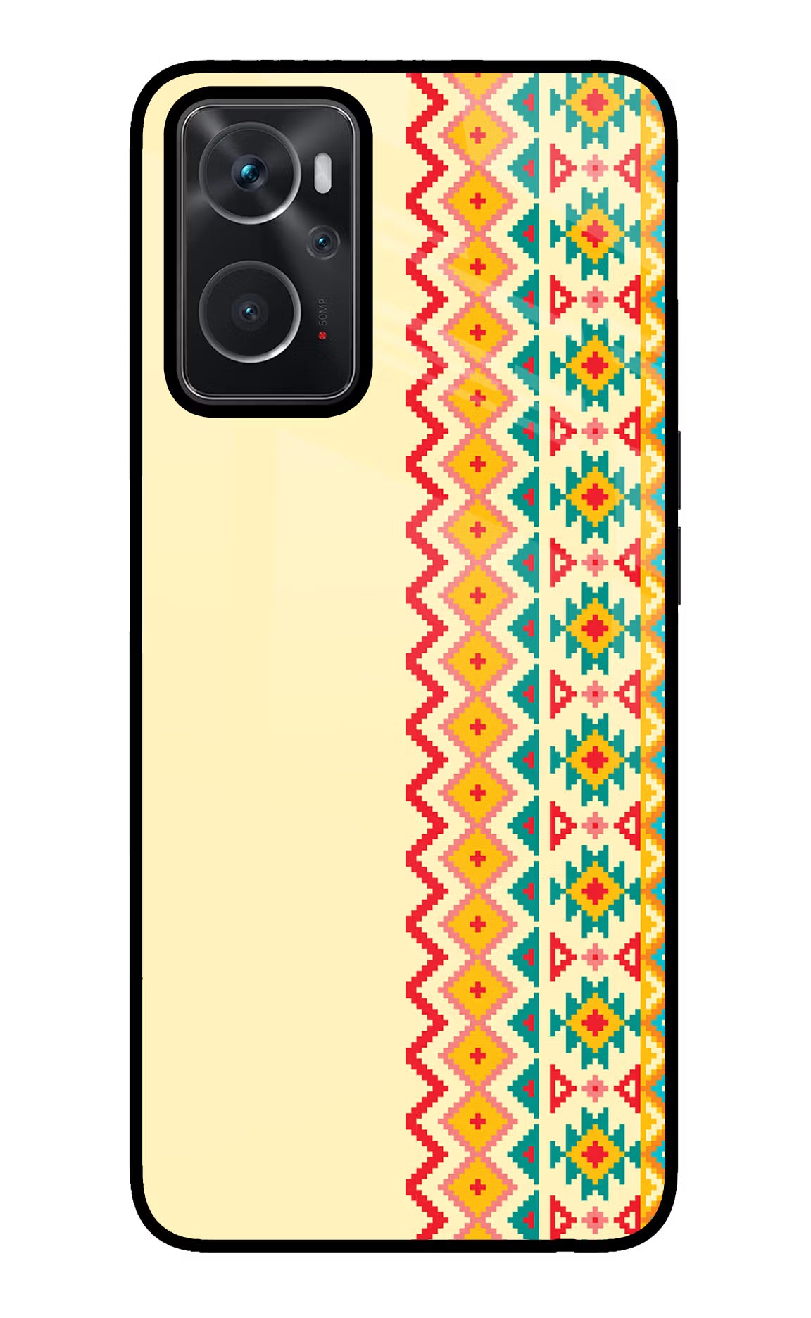 Ethnic Seamless Oppo K10 4G Glass Case Back Cover by Casekaro