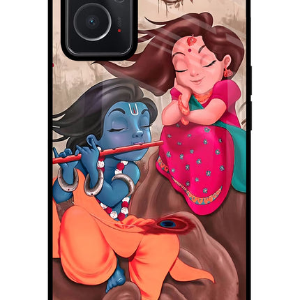 Radhe Krishna Oppo K10 4G Glass Case Back Cover by Casekaro