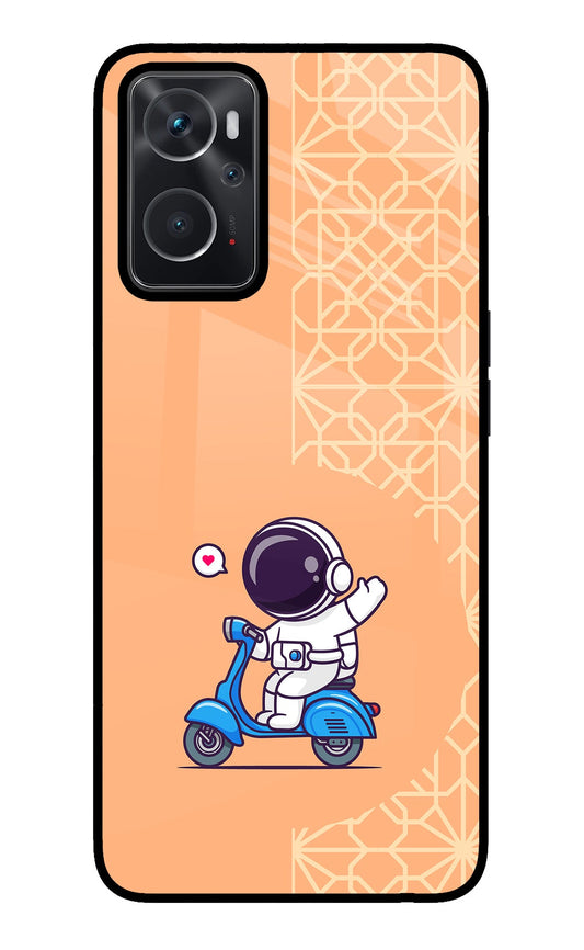 Cute Astronaut Riding Oppo K10 4G Glass Case