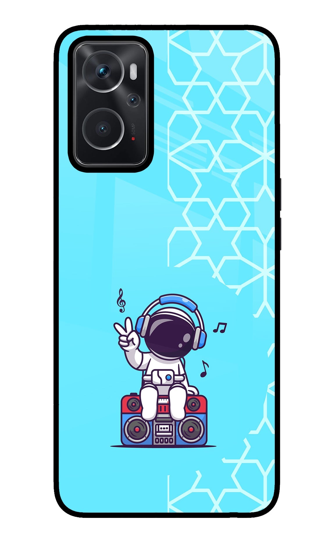 Cute Astronaut Chilling Oppo K10 4G Glass Case