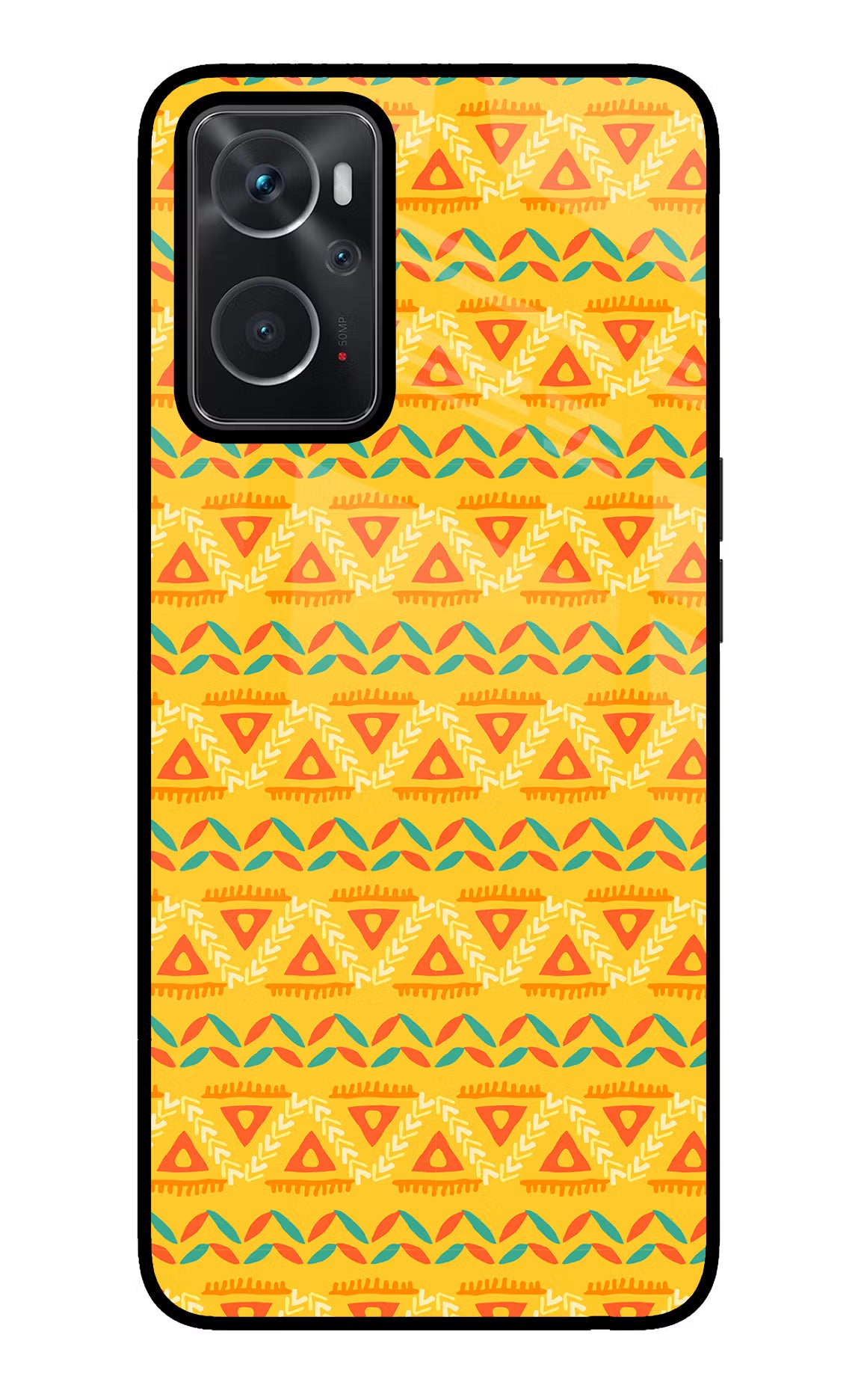 Tribal Pattern Oppo K10 4G Glass Case Back Cover by Casekaro